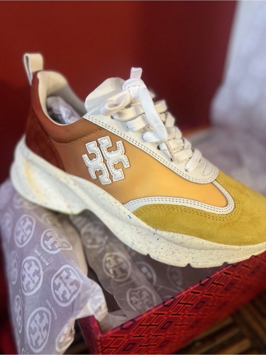 Tory Burch Shoes - Tory Burch Women Good Luck Trainers Goldfinch Size 7.5